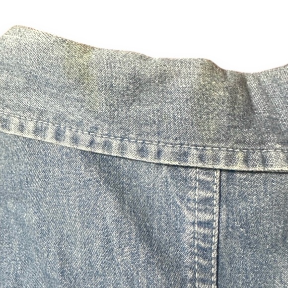 Vintage Bill Blass Flower Embroidered Chambray Short Sleeve Shirt Plus Size 2X - Picture 15 of 15